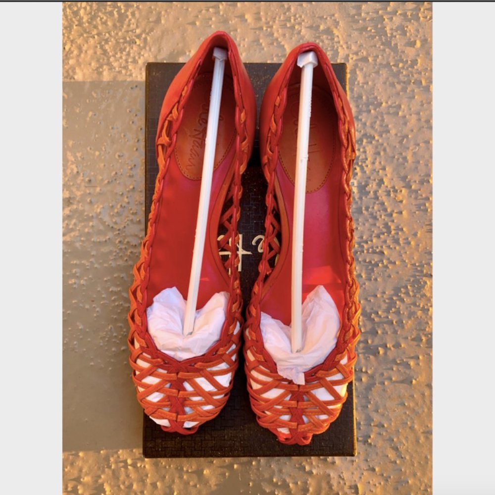 COLE HAAN Red and Orange Flats - NEW NEVER WORN